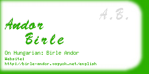 andor birle business card